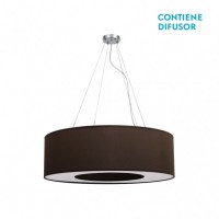 Distribuidor - Lâmpadas Diversas | Colgantes Moderno | COLGANTE MEDIANO HAITI 4XE27 CROMO/MARRON REGX65X65 CM Ref: 051996502